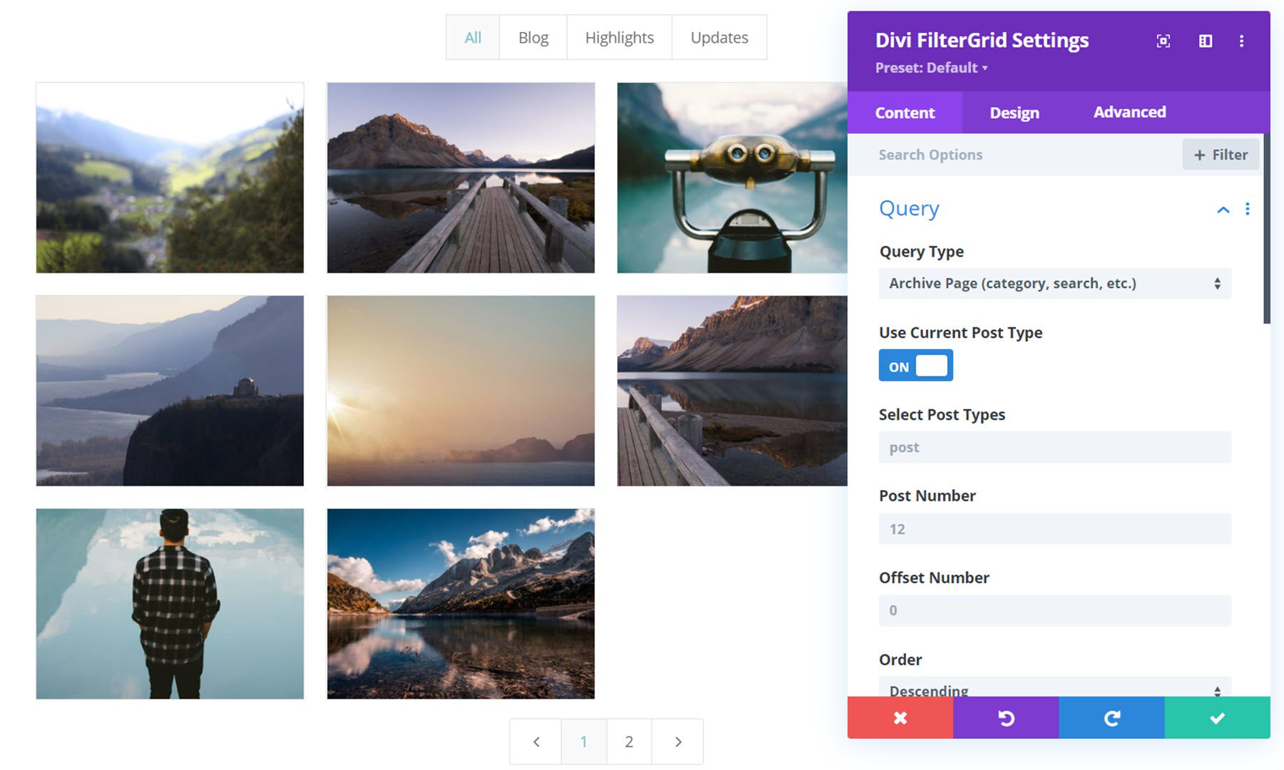 Divi Plugin Highlight Divi FilterGrid Archive Query