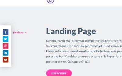 How to Design a Pop Out Social Media Follow Buttons Bar to your Page Template in Divi