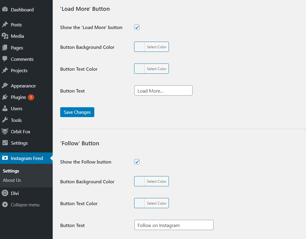 The Load More and Follow options. -Multiple Instagram Accounts