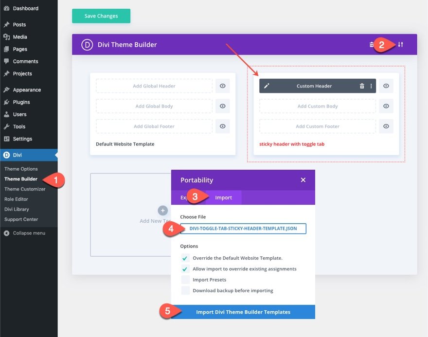 How to Create a Toggle Tab for a Sticky Header in Divi