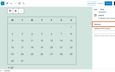 How to Use the WordPress Calendar Block