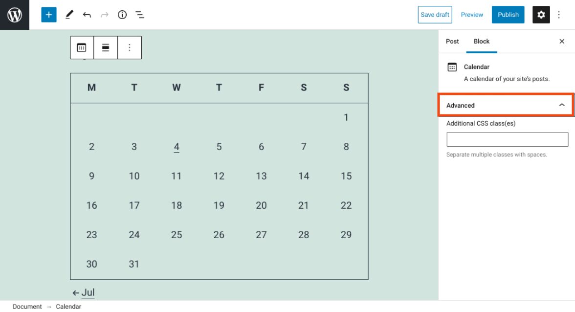 How to Use the WordPress Calendar Block