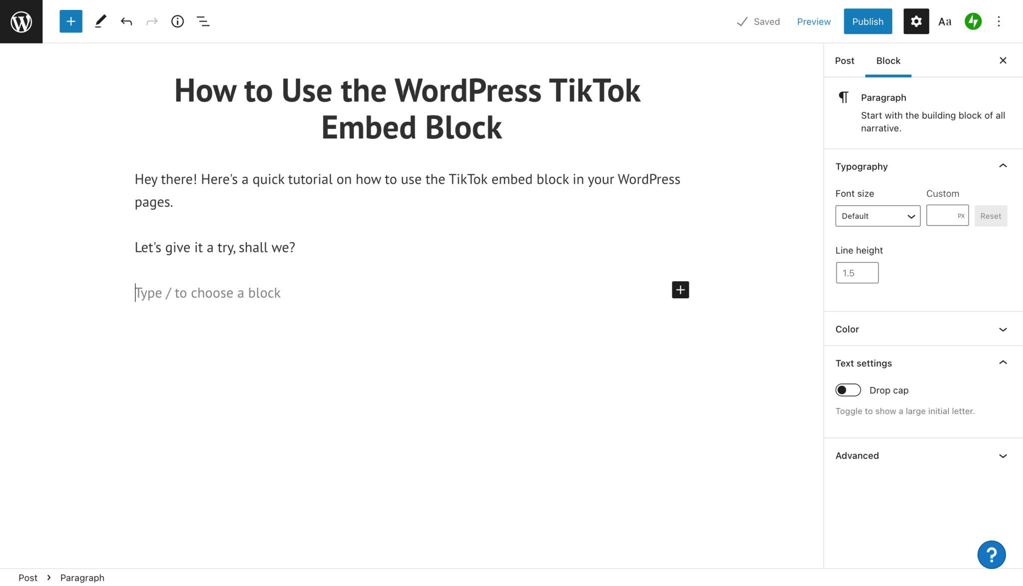 How to Use the WordPress TikTok Embed Block